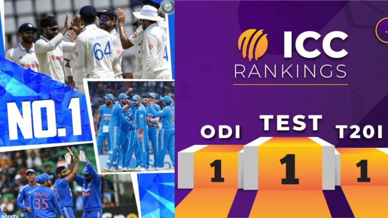 ಏಕದಿನ, ಟೆಸ್ಟ್ ಹಾಗೂ ಟಿ20 3 ಮಾದರಿಯಲ್ಲೂ ನಂ.1 ಸ್ಥಾನಕ್ಕೇರಿದ ಭಾರತ ತಂಡ