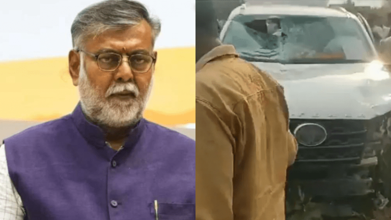 ಮಧ್ಯಪ್ರದೇಶದ  ಕೇಂದ್ರ ಸಚಿವ ಪ್ರಹ್ಲಾದ್ ಪಟೇಲ್ ಅವರಿದ್ದ ಕಾರು ಅಪಘಾತ